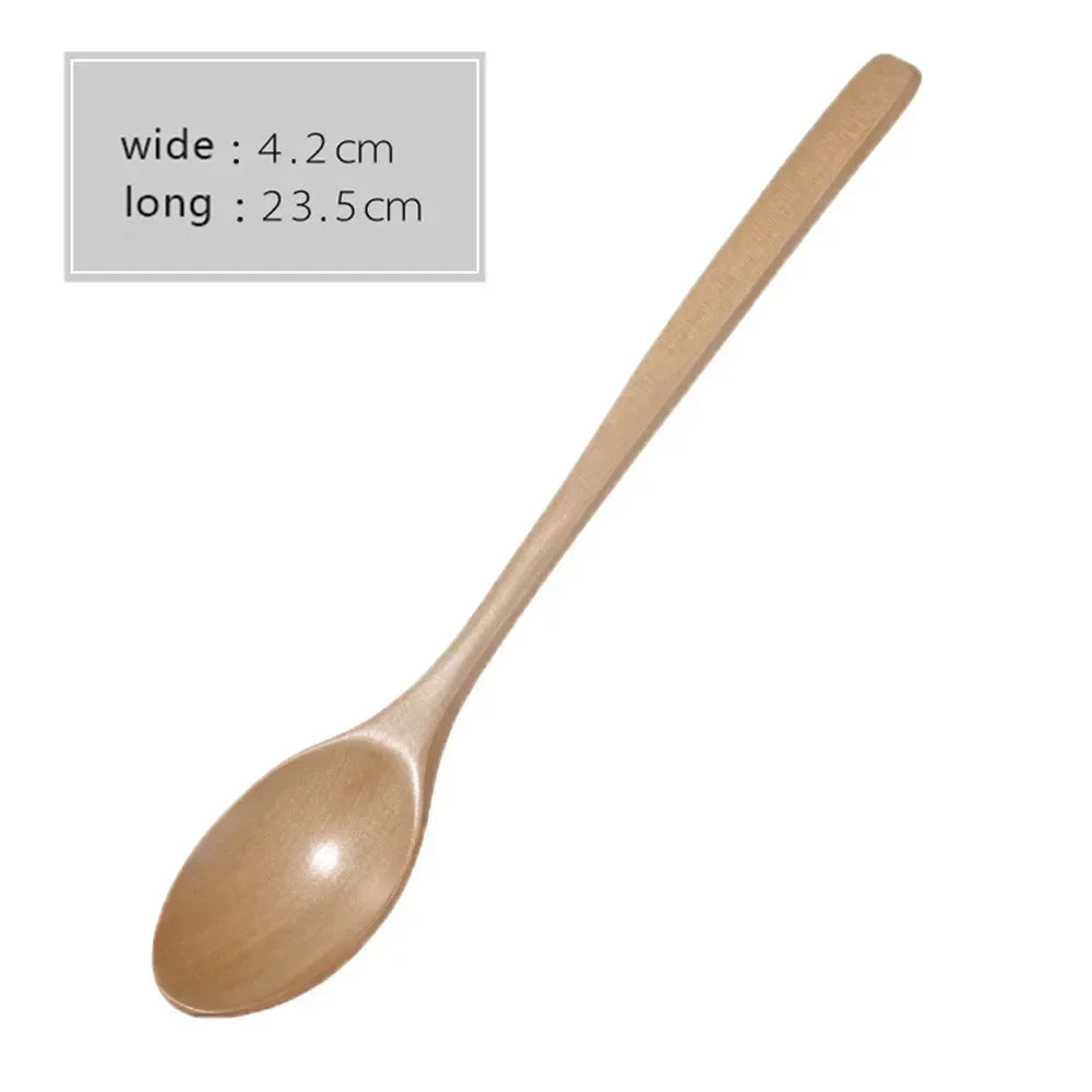 1/2pcs Wooden Spoon Kitchen Cooking Utensil Tools Soup Tea Spoon Tableware Catering Cooking Tool Coffee Soup Honey Spoon