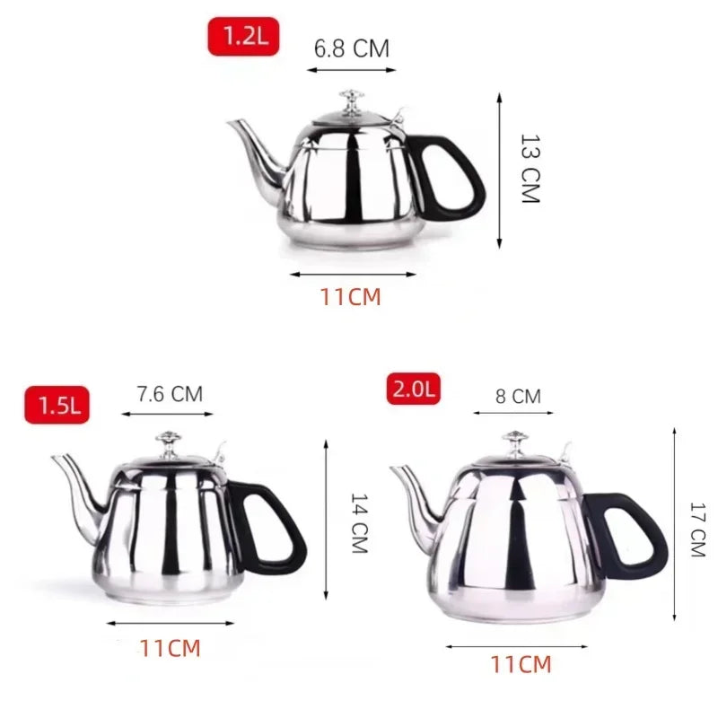 Kettle Tea Water Stove 1.2L/1.5L/2L Stove Stainless Steel Teapot Pot for Hotboiling Pots Gas Coffee Induction Home Camping