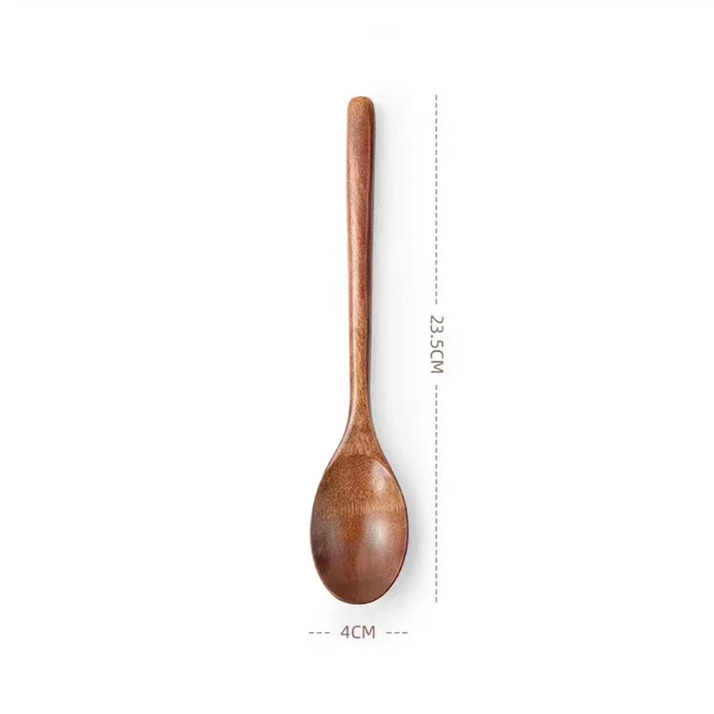 1/2pcs Wooden Spoon Kitchen Cooking Utensil Tools Soup Tea Spoon Tableware Catering Cooking Tool Coffee Soup Honey Spoon