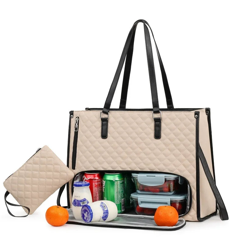 Women Bags Large Women Lunch Bags With Insulated Compartment Tote Bag with Leakproof Lunch Box Pocket Work Bag Handbag