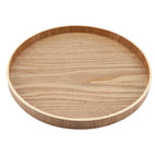 Wooden Serving Tray Tea Plate Fruits Candies Food Tray Home Decoration Round Tableware Salad Dessert Plate Kitchen Accessories
