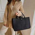 Tote Bag Women Shopping Bag Felt Foldable Grocery Basket  Storage Organizer Utility Tote Handbag for Picnic Beach Pool Travel