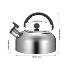 3L Stainless Steel for Hiking Cooking Ergonomic Handle Whistling Kettle Teakettle Stove Gas Water Kettle Teapot for Trips