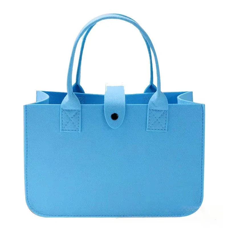 Tote Bag Women Shopping Bag Felt Foldable Grocery Basket  Storage Organizer Utility Tote Handbag for Picnic Beach Pool Travel
