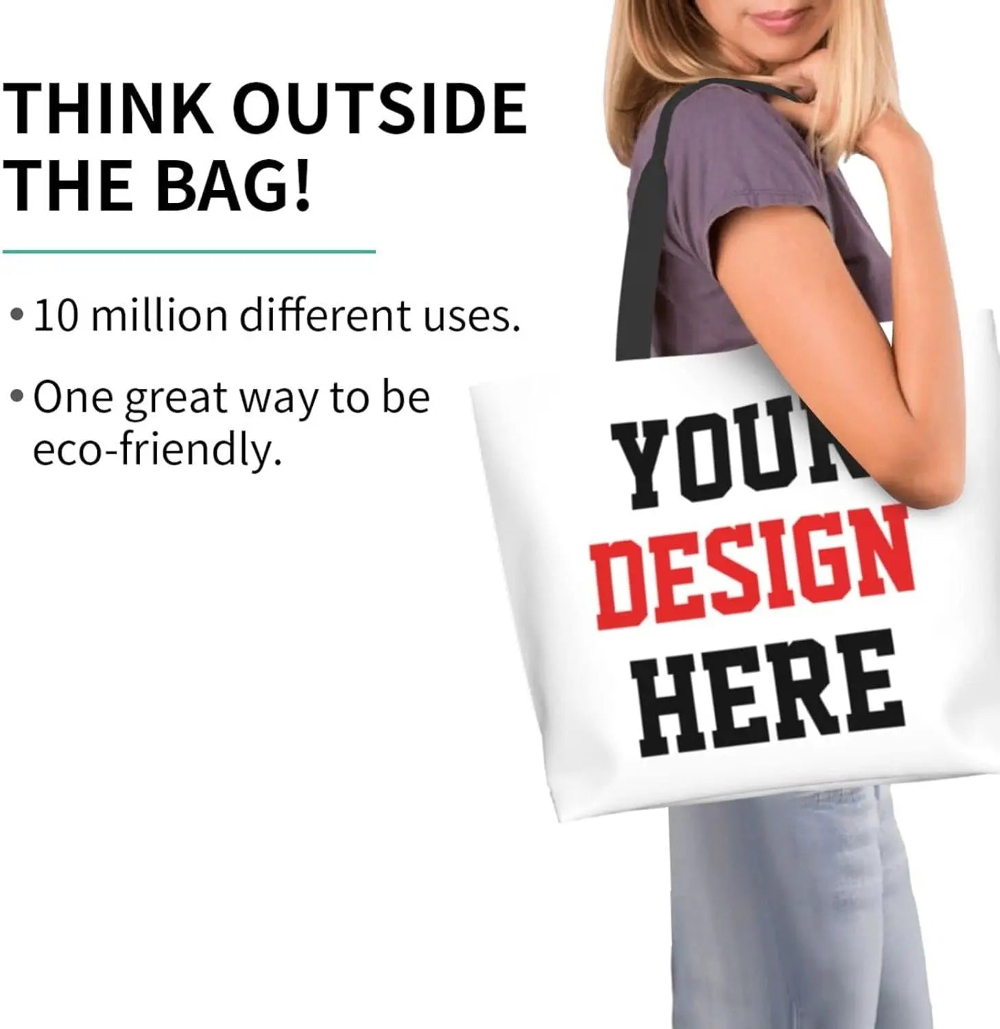 Custom Tote Bags Custom Bags With You Team Logo Text Picture Travel Business Shopping Women Teacher Personalized Shoulder Bag