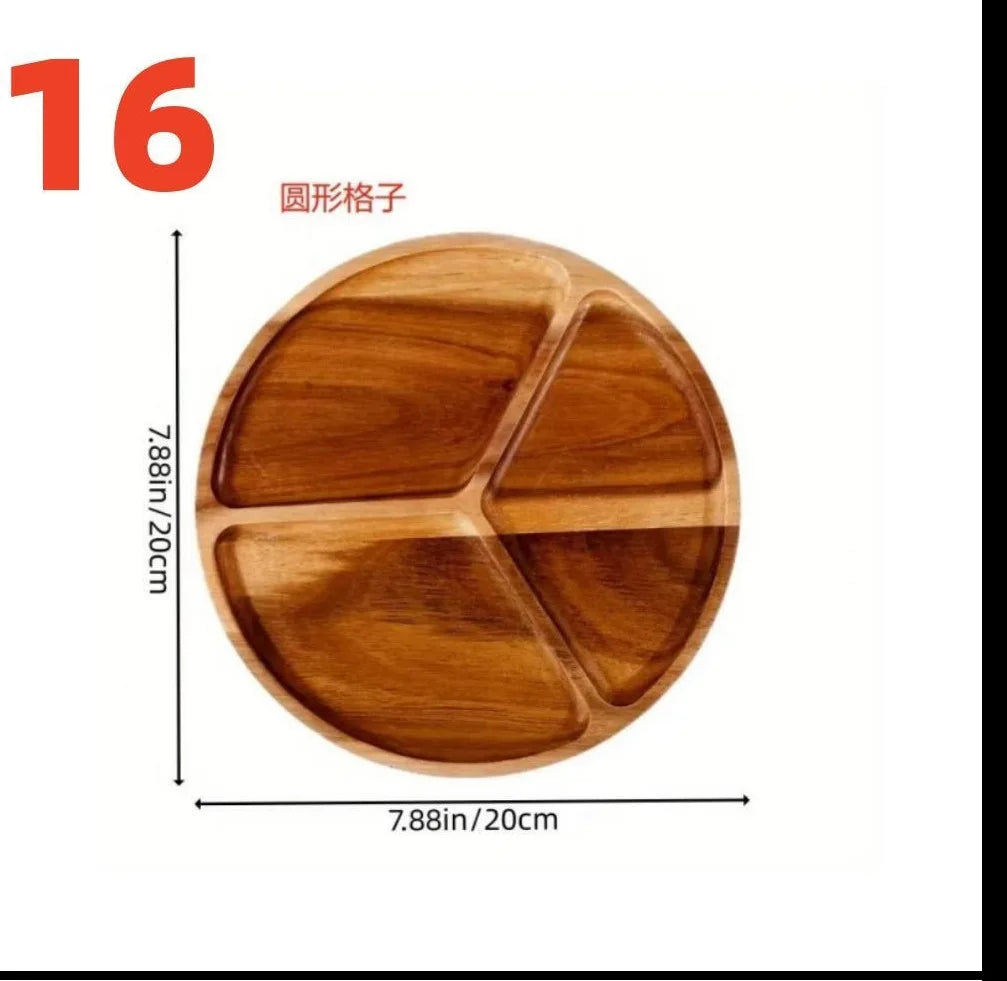 Japanese solid wood fruit plate factory wholesale wooden tray multi-size high-value fruit tray snack plate