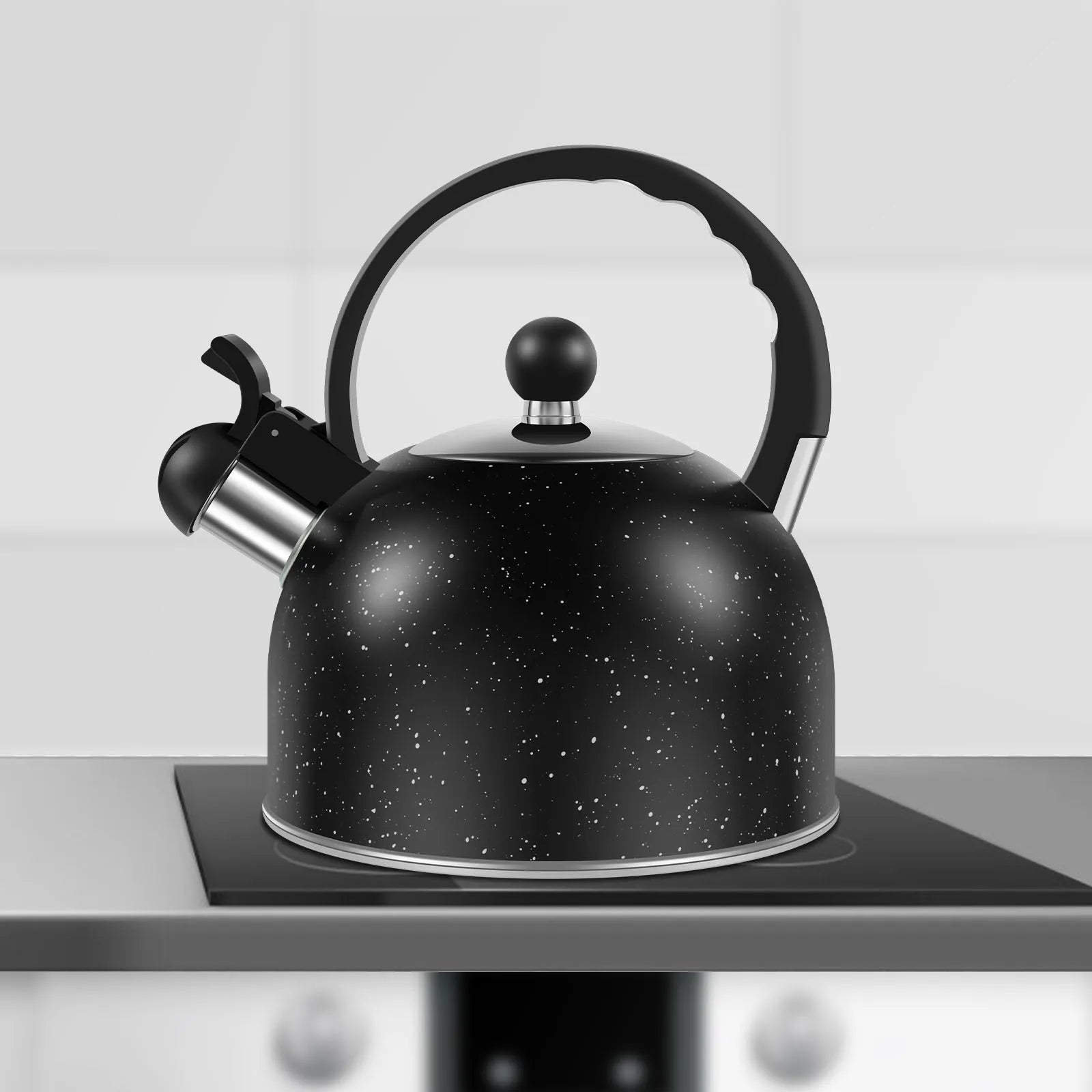 Whistling Kettle with Ergonomic Handle 2L Stove Top Kettle Stainless Steel Stove Top Tea Kettle Rapid Boiling Stove Top Tea Pots