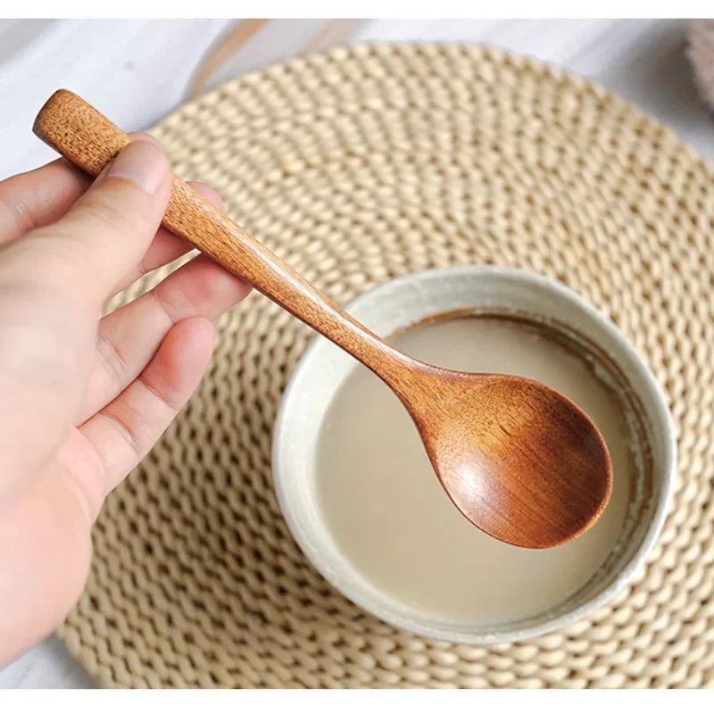 Wooden Spoon Bamboo Kitchen Cooking Utensil Tool Soup Teaspoon Catering for Kicthen Wooden Spoon Bamboo Spoon Dinner Spoon