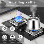 Stainless steel 2L teapot stove sturdy and durable with dust cover whistling teapot easy to clean with Ergonomic Handle