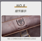 Men's Leather Shoulder Bag, Retro Business Crossbody Bag, Large Capacity Fashion Casual Youth Student Handbag