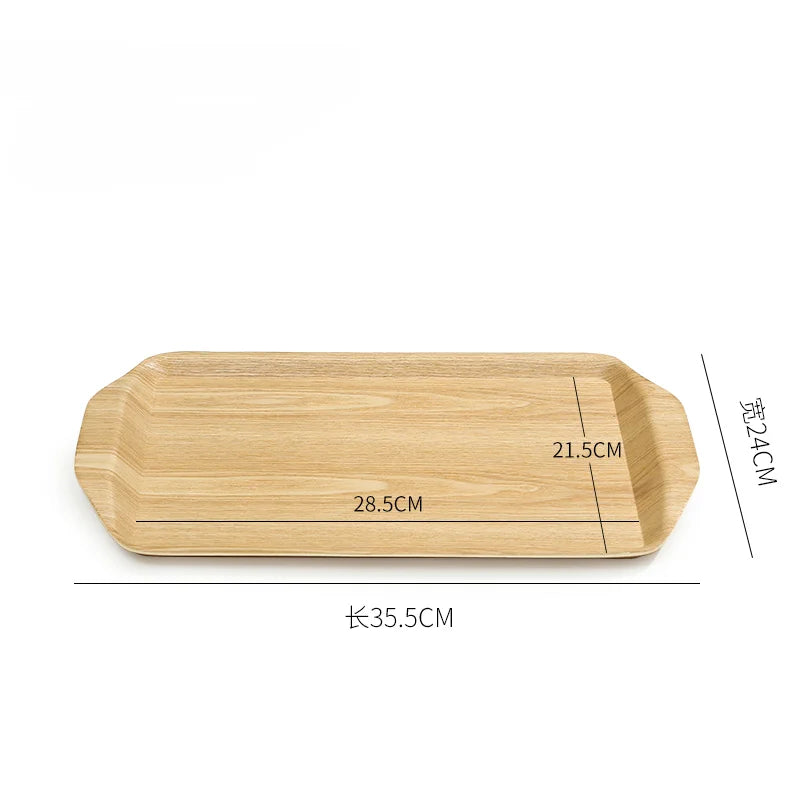Wooden Tray Cake Bread Tray Put Water Cup Flat Tray Household Kitchen Storage Tray