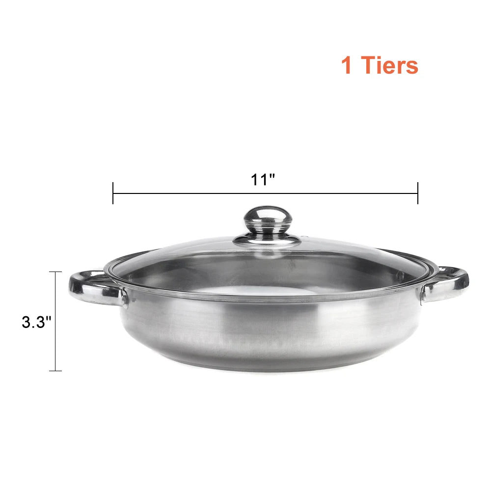 2 Layer Stainless Steel Pots Stockpot Hotpot Induction Steaming Food Steamer Pan Household Cooking Pot Kitchen Steamer Cooker