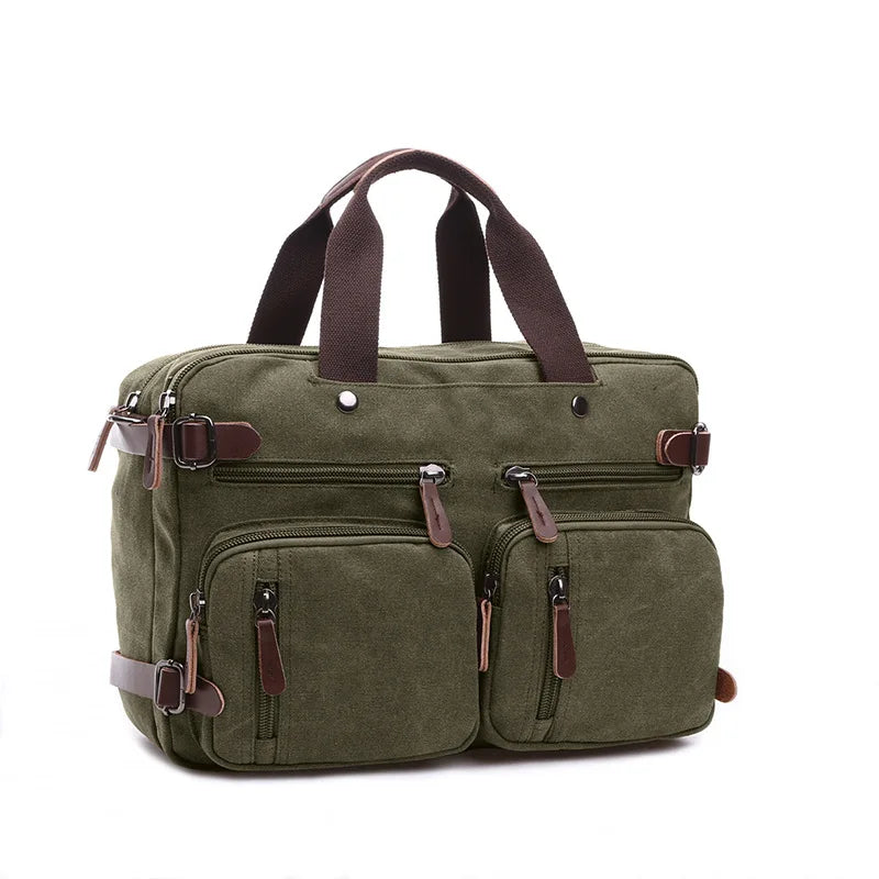 Men Canvas Briefcase Travel Bags Suitcase Classic Messenger Shoulder Bag for men Tote Handbag Big Casual Business Laptop Pocket