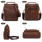 Genuine Leather Men's Shoulder Bag Luxury Work Business Messenger Bags Fashion Male Crossbody with Adjustable Straps