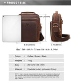 Men's Cowhide Shoulder Bag Casual Crossbody Bags Full Grain Leather Multifunctional Ipad Messenger Handbag Quality