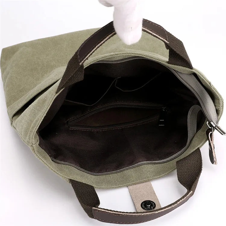 Men's Fashion Canvas Shoulder Bags Business Travel Crossbody Bags Men Multifunctional Messenger Bags Briefcase Men Handbag Tote