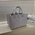 Tote Bag Women Shopping Bag Felt Foldable Grocery Basket  Storage Organizer Utility Tote Handbag for Picnic Beach Pool Travel