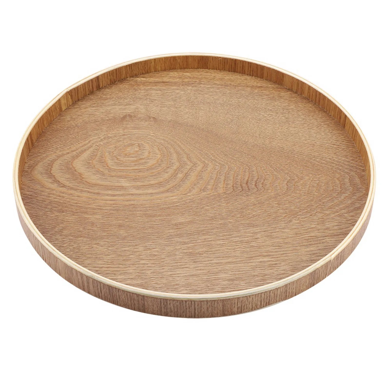 Wooden Serving Tray Tea Plate Fruits Candies Food Tray Home Decoration Round Tableware Salad Dessert Plate Kitchen Accessories