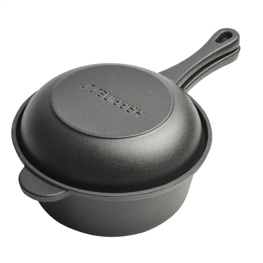 Cast Iron Skillet Pan Set with Skillet Lid BBQ BBQ Steak Pot Grill Cooking Pot Stewpot Frying Pan for Outdoor Indoor Home