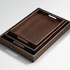 Wooden Food Tray Solid Wood Serving Tray With Handle Rectangular Wooden Dinner Bread Fruit Food Plate