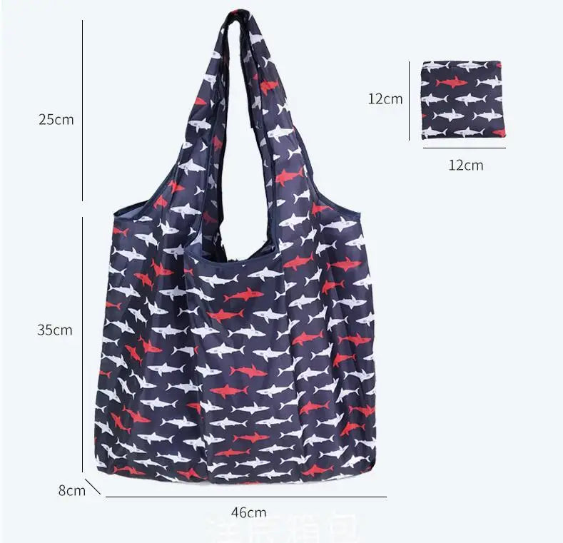 Tote Bags Flower Print Women's Grocery Handbags Outdoor Foldable Shopper Eco Shopping Bag Reusable Storage Bag Organizer Bags