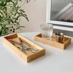 Rectangular WOOD Tea Tray Wooden Serving Tray Plate Fruit Bread Food Storage Tray Tableware Stand Home Kitchen Supplies