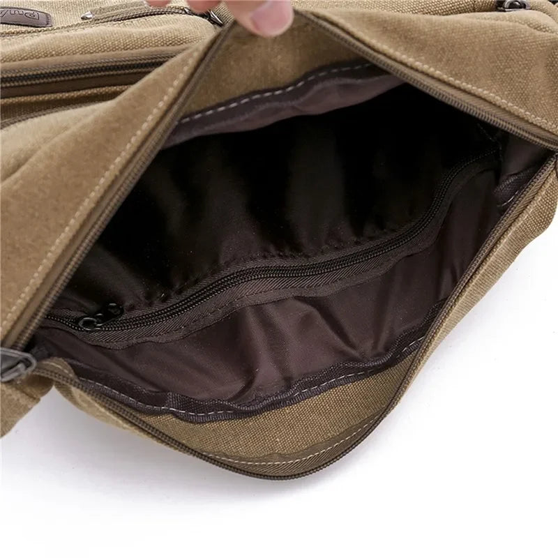 Men Canvas Shoulder Bags Casual Tote Travel Men's Crossbody Bag Luxury Messenger Bags Fashion High Quality Handbag