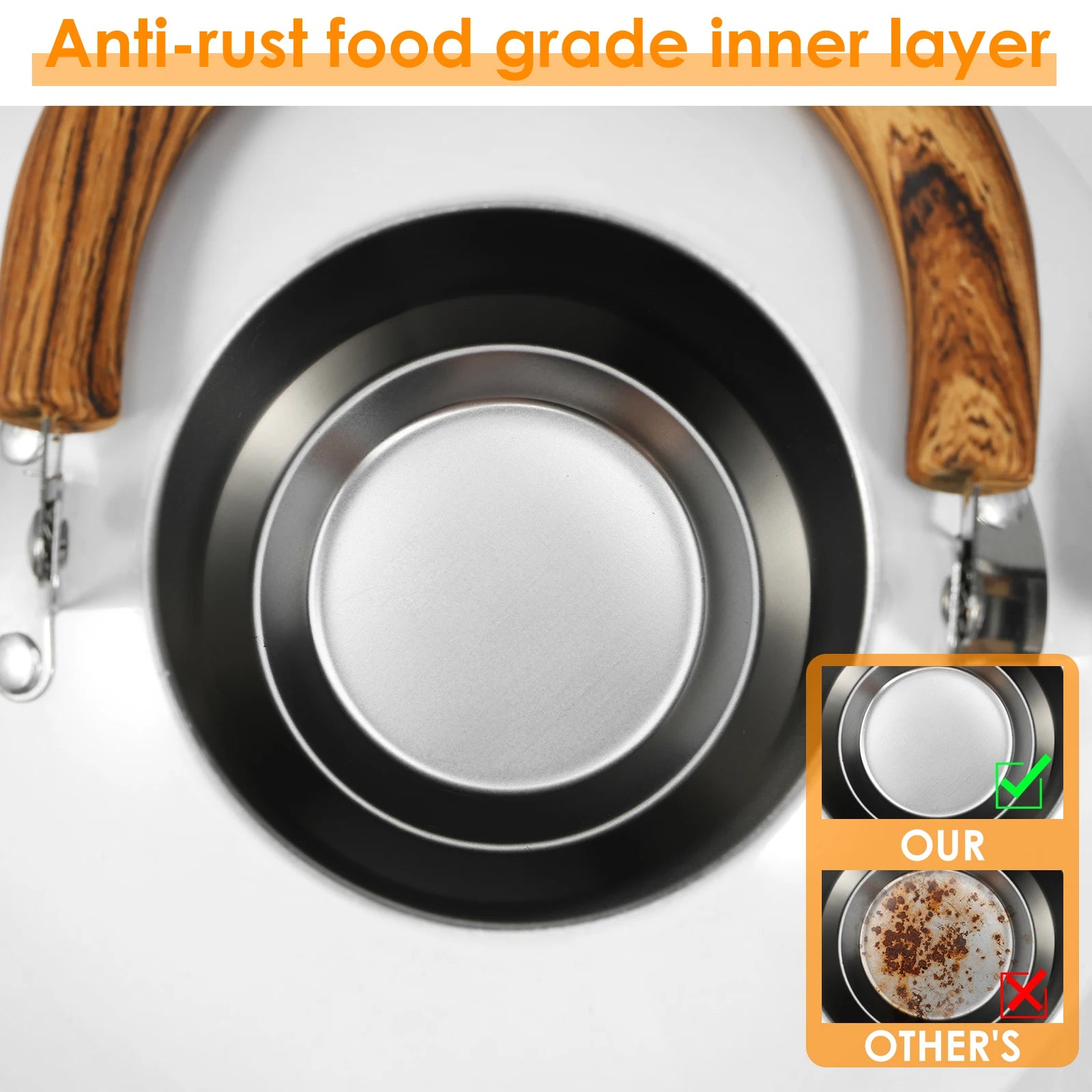 Tea Kettle with Anti-scald Handle Rustproof Whistling Tea Kettle Food Grade Stainless Steel Stove Top 3/2L Tea Pot Kitchen Tool