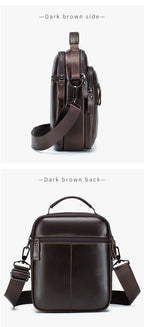 Men's crossbody bag, fashionable leather bag, trendy retro men's top layer cowhide shoulder bag