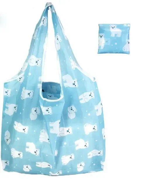 Tote Bags Flower Print Women's Grocery Handbags Outdoor Foldable Shopper Eco Shopping Bag Reusable Storage Bag Organizer Bags
