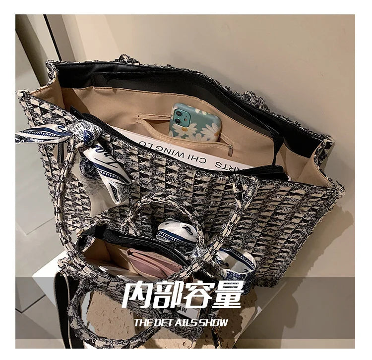Women’s Tote Bags 2022 Trend New Mass Canvas Shoulder Bags Luxury Designer Handbags Casual Fashion Messenger Bags