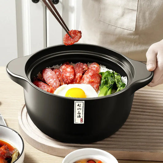 2.5L Stew Pot Casserole Ceramic Saucepan High Temperature Resistant Cooking Pan Gas Electric Stove Cooker for Kitchen Crock Pots