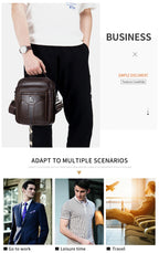 Men's crossbody bag, fashionable leather bag, trendy retro men's top layer cowhide shoulder bag