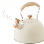 Whistle Kettle Stainless Steel Kettle for Boiling Water Chirping Camping Teapot Folding Handle Teapots to Boil Water Gas Stove