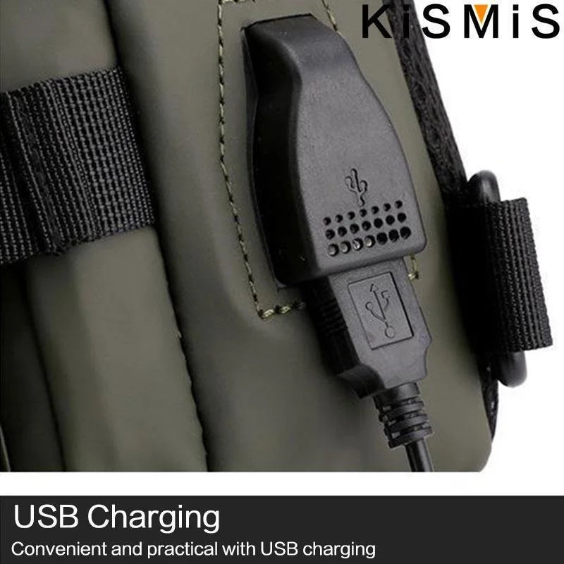 Men's Multifunction  Messenger Bag Shoulder Cloth Chest Bags Crossbody Casual Man USB Charging Handbag