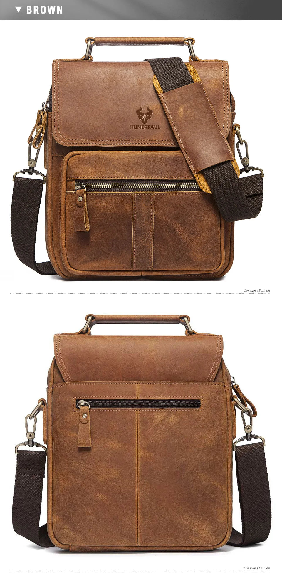 Genuine Leather Men's Shoulder Bag Luxury Work Business Messenger Bags Fashion Male Crossbody with Adjustable Straps