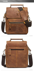 Genuine Leather Men's Shoulder Bag Luxury Work Business Messenger Bags Fashion Male Crossbody with Adjustable Straps