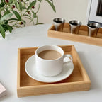 Rectangular WOOD Tea Tray Wooden Serving Tray Plate Fruit Bread Food Storage Tray Tableware Stand Home Kitchen Supplies