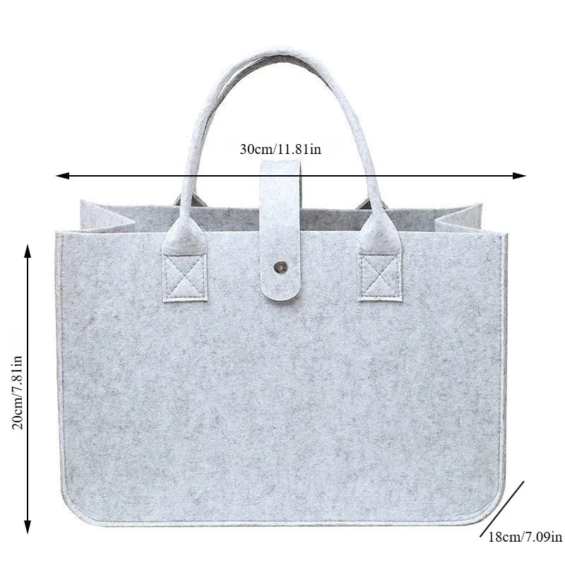 Tote Bag Women Shopping Bag Felt Foldable Grocery Basket  Storage Organizer Utility Tote Handbag for Picnic Beach Pool Travel
