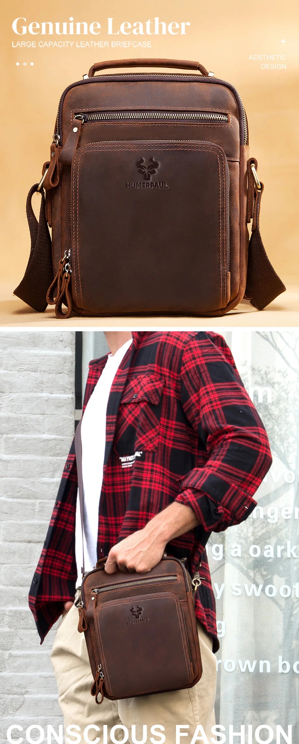 Men's Cowhide Shoulder Bag Casual Crossbody Bags Full Grain Leather Multifunctional Ipad Messenger Handbag Quality