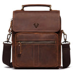 Genuine Leather Men's Shoulder Bag Luxury Work Business Messenger Bags Fashion Male Crossbody with Adjustable Straps