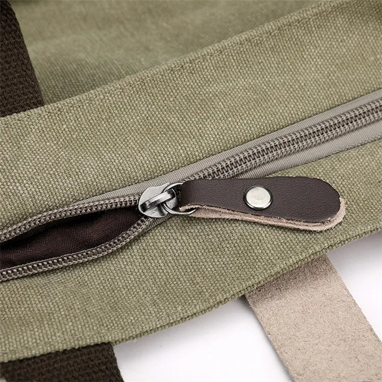 Men's Fashion Canvas Shoulder Bags Business Travel Crossbody Bags Men Multifunctional Messenger Bags Briefcase Men Handbag Tote