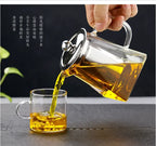 Heat Resistant Glass Teapot With Stainless Steel Coffee Infuser Heated Container Tea Pot Good Clear Kettle Square Filter Baskets