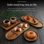 Japanese solid wood fruit plate factory wholesale wooden tray multi-size high-value fruit tray snack plate