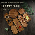 Japanese solid wood fruit plate factory wholesale wooden tray multi-size high-value fruit tray snack plate