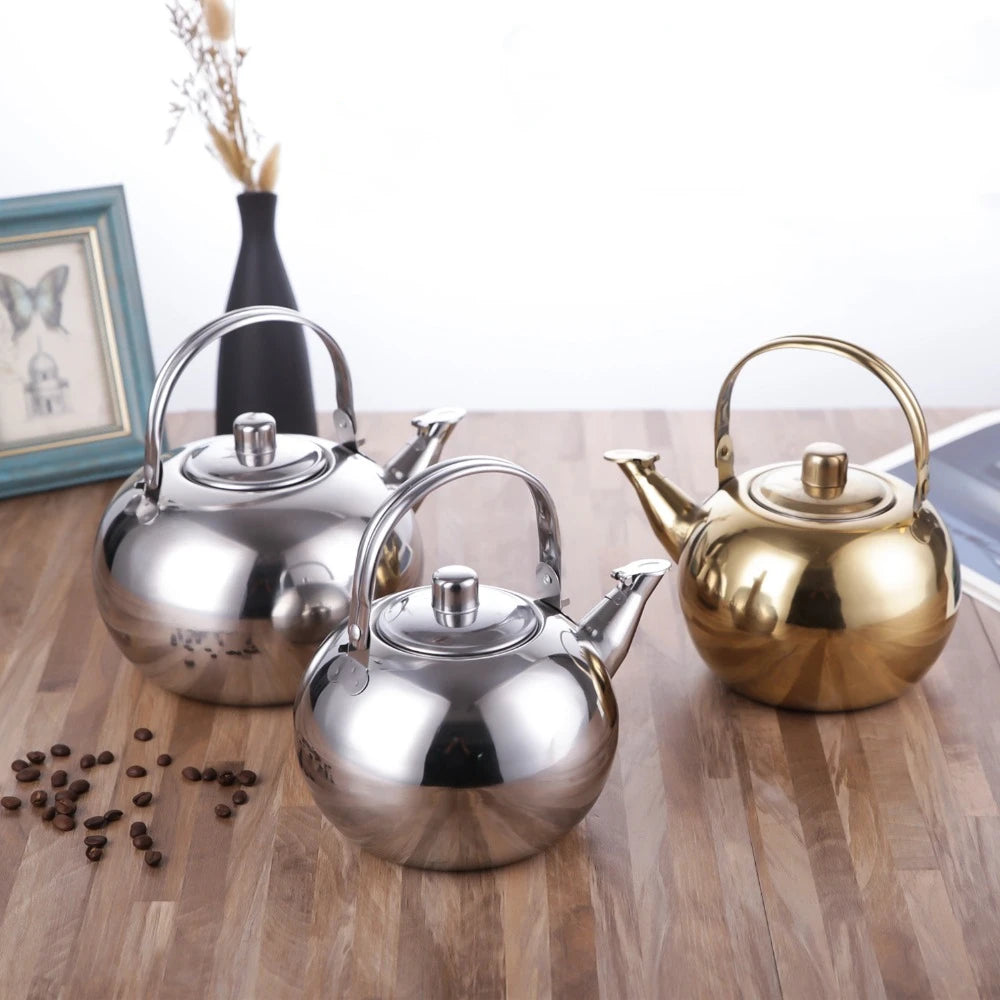 Stainless Steel Water Kettles with Infuser Filter Large Capacity Oolong Tea Jug Tea Coffee Tools Cookware Coffee Kettle