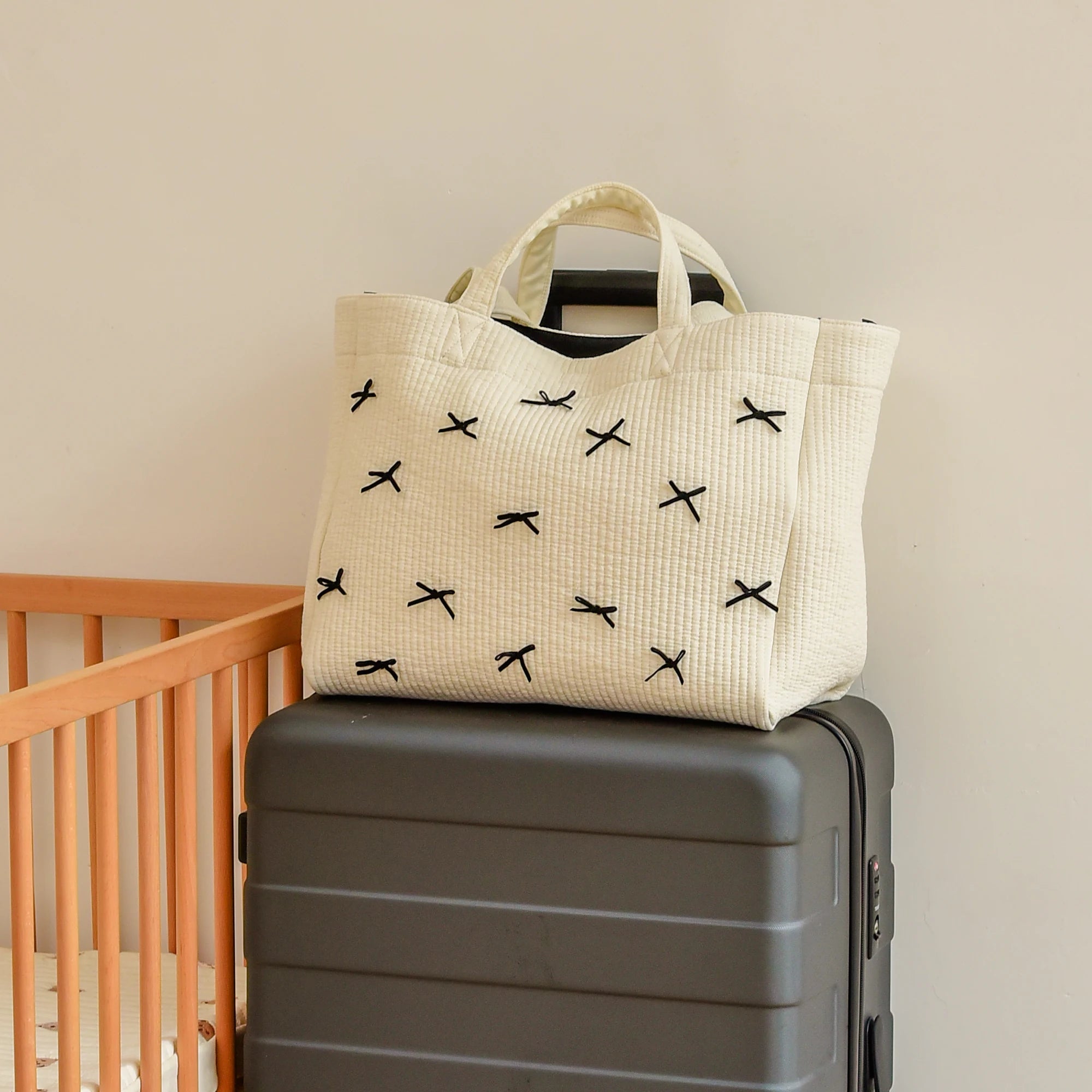 New bow tote bag small fashion Tote bag large capacity shoulder bag