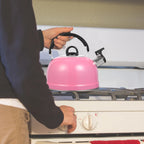 Stainless Steel Stove Top Kettles Hot Pot Practical Whistling Tea Handle Pot Boiling Water Gas Stove Heating for Travel camping