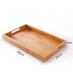 Wooden tray Bamboo tray 1PC Tea tray tableware holder Fruit bread dessert tea food tray with handle rectangle