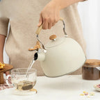 Whistle Kettle Stainless Steel Kettle for Boiling Water Chirping Camping Teapot Folding Handle Teapots to Boil Water Gas Stove